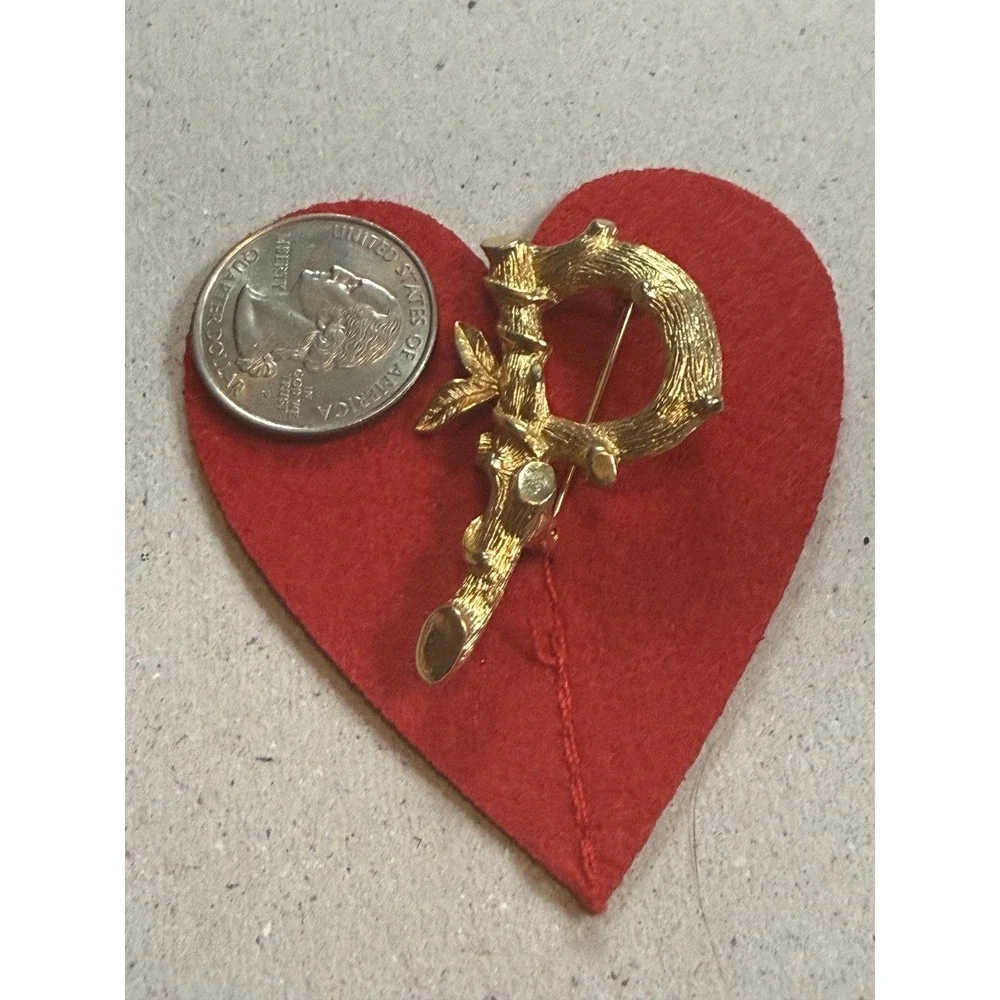 Vintage Sarah Coventry Bamboo brooch pin‎ gold tone